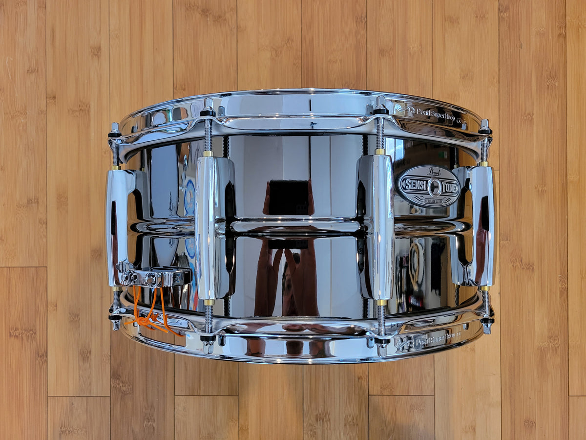Snares - Pearl 6.5x14 Sensitone Heritage Black Nickel Over