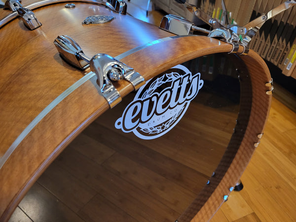 Drum Kits - Evetts Drums 14x22 8x12 15x16 Spotted Gum Ply Drum Kit (Smooth Satin)