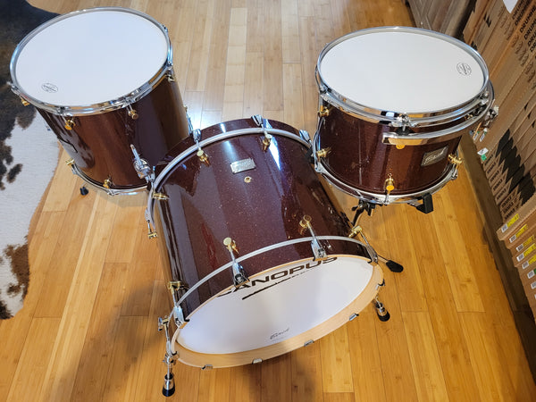 Drum Kits - Canopus Drums 16x22 9x13 15x16 Birch Series (Merlot Glitter)