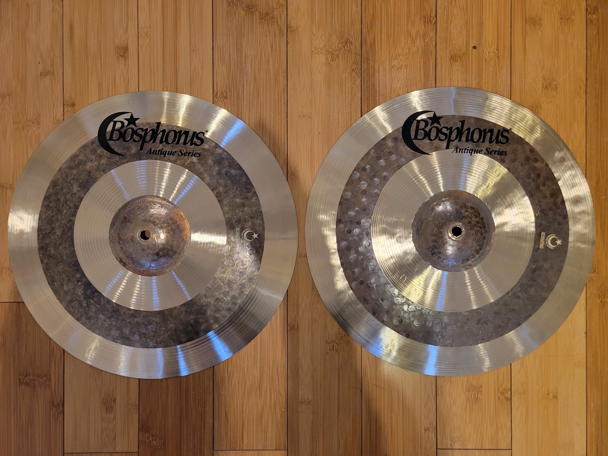 Cymbals - Bosphorus 15" Antique Hi Hats Medium-Thin (Dark)