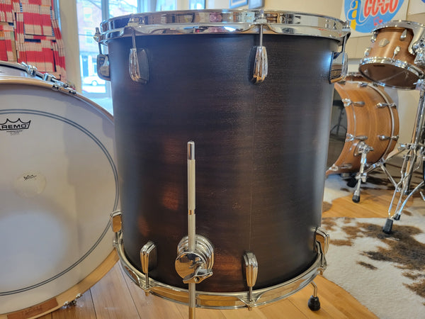Drum Kits - (Used) Q Drum Co. 16x22 9x13 16x16 Mahogany (Distressed Black Satin)