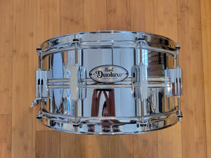 Snares - Pearl 6.5x14 Duoluxe Chrome Over Brass Snare Drum