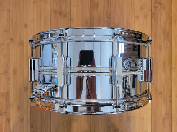 Snares - Pearl 6.5x14 Duoluxe Chrome Over Brass Snare Drum