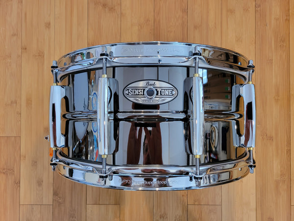 Snares - Pearl 6.5x14 Sensitone Heritage Black Nickel Over Brass Snare Drum