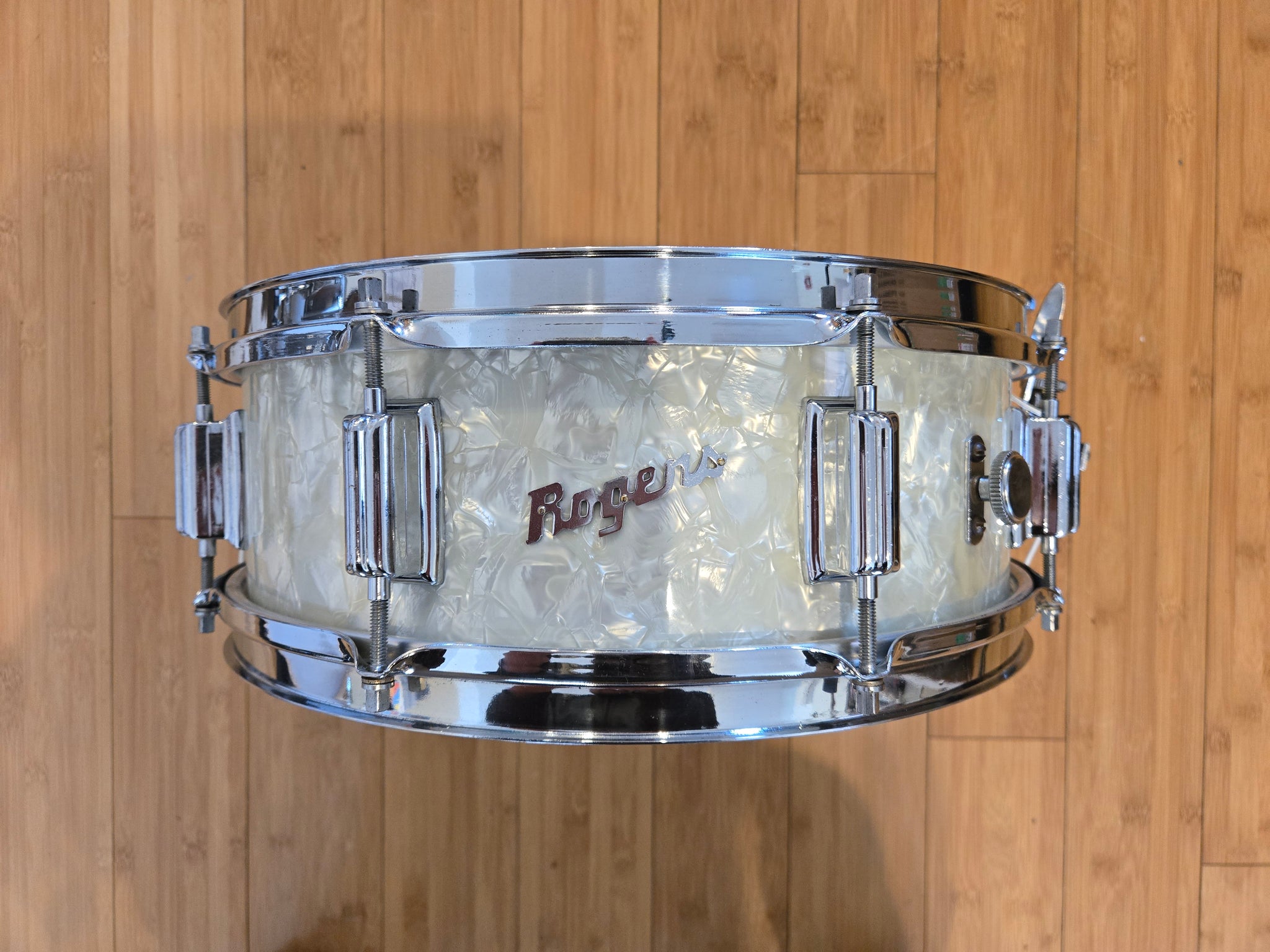Snares - 1960's Rogers 5x14 "Tower" (White Marine Pearl)