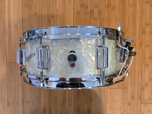 Snares - 1960's Rogers 5x14 "Tower" (White Marine Pearl)