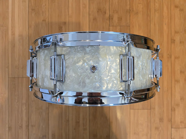 Snares - 1960's Rogers 5x14 "Tower" (White Marine Pearl)