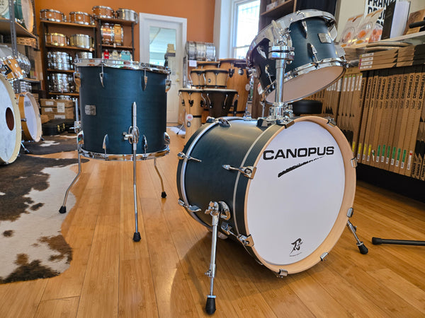 Drum Kits - Canopus 14x18 8x12 14x14 Yaiba II Bop (Indigo Matt Lacquer)