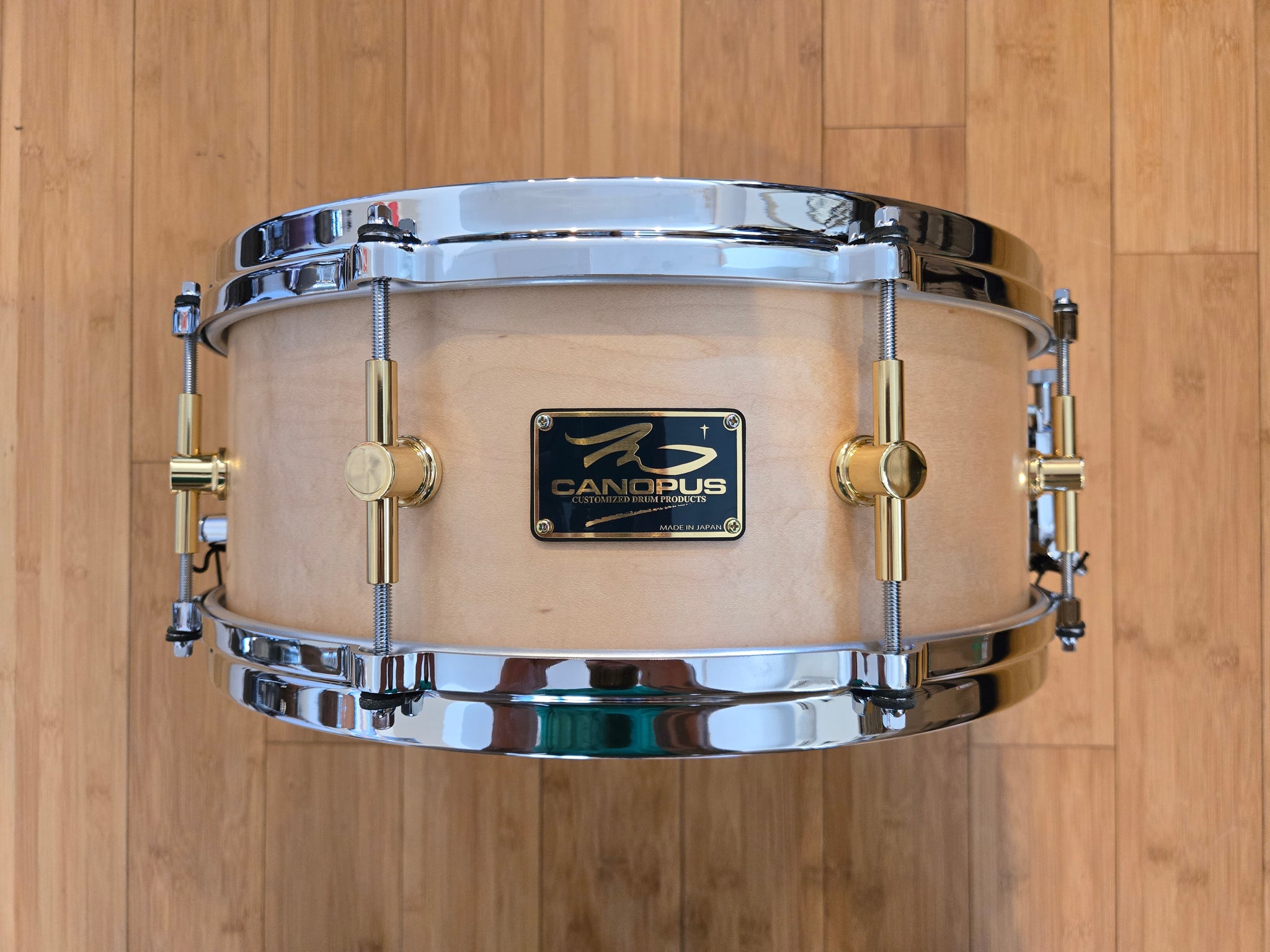 Snares - Canopus Drums 5.5x14 10ply Maple Snare Drum (Natural Oil)