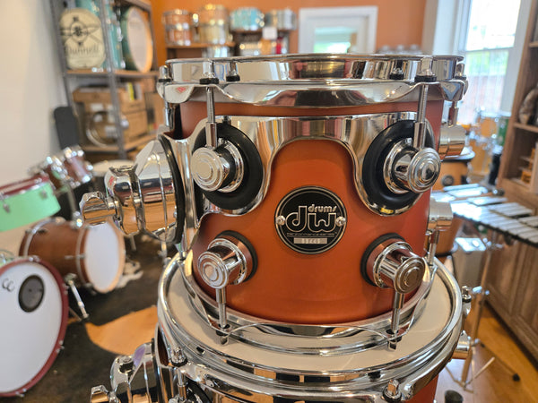Drum Kits - (Used) DW Performance Series 7pc Shell Bank 7x8 8x10 8x12 14x14 14x14 14x18 14x22 (Hard Satin American Rust)
