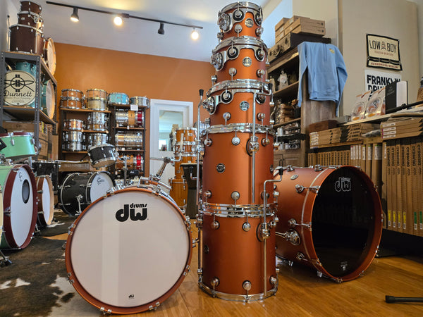 Drum Kits - (Used) DW Performance Series 7pc Shell Bank 7x8 8x10 8x12 14x14 14x14 14x18 14x22 (Hard Satin American Rust)