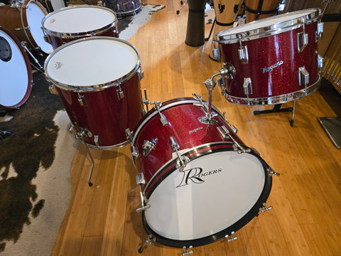 Drum Kits - Rogers Holiday Cleveland Era 14x20 9x13 16x16 16x16 "Swingtime" Outfit (Red Sparkle)