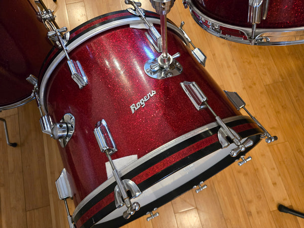 Drum Kits - Rogers Holiday Cleveland Era 14x20 9x13 16x16 16x16 "Swingtime" Outfit (Red Sparkle)