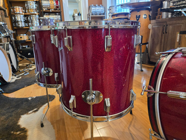 Drum Kits - Rogers Holiday Cleveland Era 14x20 9x13 16x16 16x16 "Swingtime" Outfit (Red Sparkle)