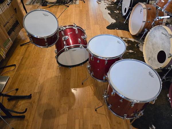 Drum Kits - Rogers Holiday Cleveland Era 14x20 9x13 16x16 16x16 "Swingtime" Outfit (Red Sparkle)