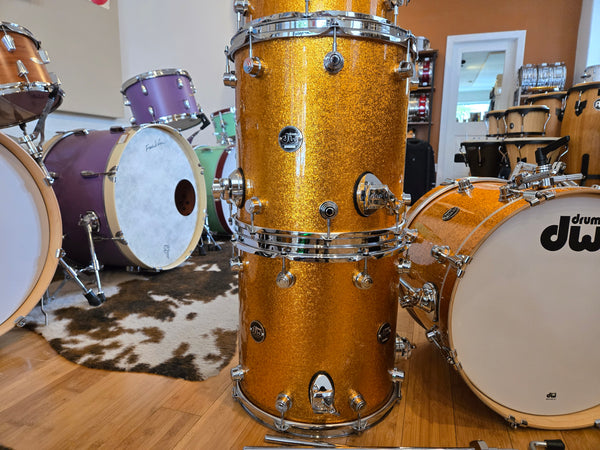 Drum Kits - (Used) DW Performance Series 6pc Shell Bank 7x8 8x10 8x12 14x14 14x14 14x18 (Gold Sparkle)