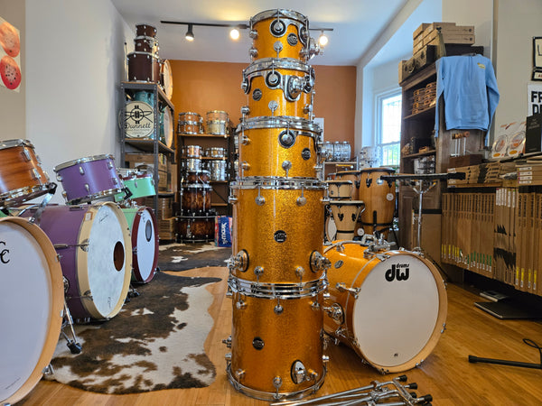 Drum Kits - (Used) DW Performance Series 6pc Shell Bank 7x8 8x10 8x12 14x14 14x14 14x18 (Gold Sparkle)