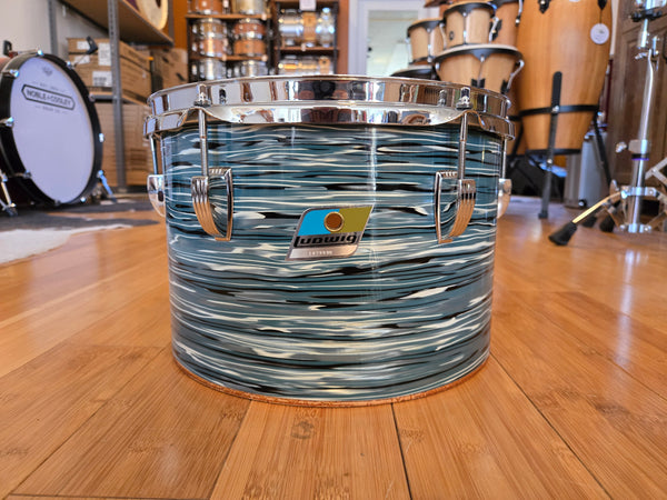 Drum Kits - 1970's Ludwig Classic Maple 14x24 8x12 9x13 14x16 (Concert Tom) Drum Kit (Bowling Ball Blue Oyster)