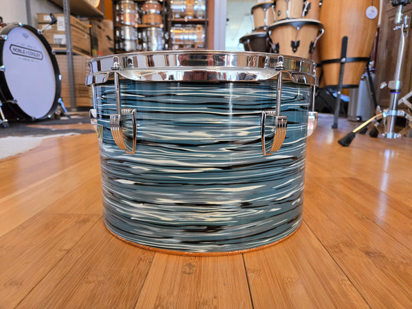 Drum Kits - 1970's Ludwig Classic Maple 14x24 8x12 9x13 14x16 (Concert Tom) Drum Kit (Bowling Ball Blue Oyster)