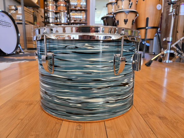 Drum Kits - 1970's Ludwig Classic Maple 14x24 8x12 9x13 14x16 (Concert Tom) Drum Kit (Bowling Ball Blue Oyster)