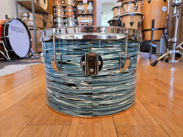 Drum Kits - 1970's Ludwig Classic Maple 14x24 8x12 9x13 14x16 (Concert Tom) Drum Kit (Bowling Ball Blue Oyster)