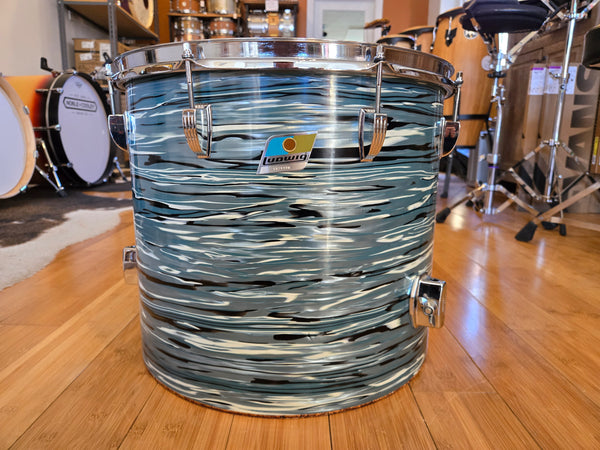 Drum Kits - 1970's Ludwig Classic Maple 14x24 8x12 9x13 14x16 (Concert Tom) Drum Kit (Bowling Ball Blue Oyster)