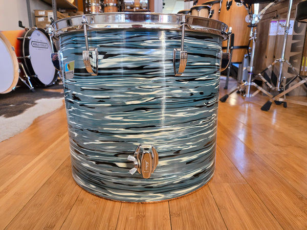Drum Kits - 1970's Ludwig Classic Maple 14x24 8x12 9x13 14x16 (Concert Tom) Drum Kit (Bowling Ball Blue Oyster)