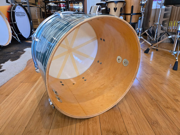 Drum Kits - 1970's Ludwig Classic Maple 14x24 8x12 9x13 14x16 (Concert Tom) Drum Kit (Bowling Ball Blue Oyster)