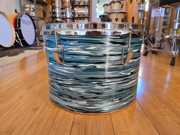 Drum Kits - 1970's Ludwig Classic Maple 14x24 8x12 9x13 14x16 (Concert Tom) Drum Kit (Bowling Ball Blue Oyster)