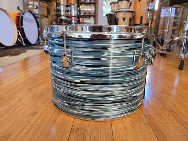 Drum Kits - 1970's Ludwig Classic Maple 14x24 8x12 9x13 14x16 (Concert Tom) Drum Kit (Bowling Ball Blue Oyster)