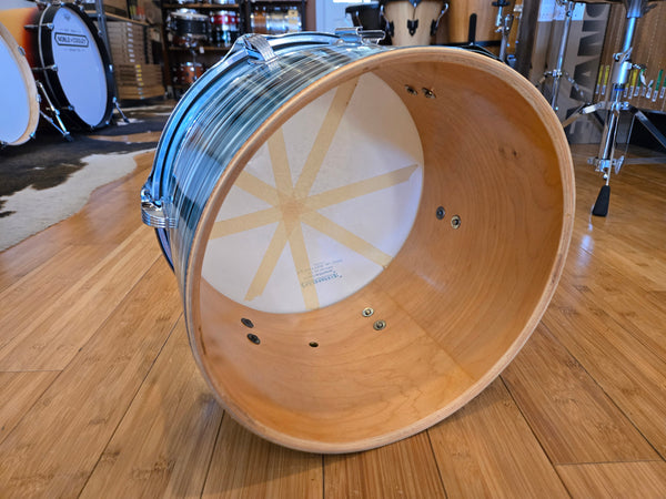 Drum Kits - 1970's Ludwig Classic Maple 14x24 8x12 9x13 14x16 (Concert Tom) Drum Kit (Bowling Ball Blue Oyster)