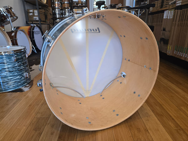 Drum Kits - 1970's Ludwig Classic Maple 14x24 8x12 9x13 14x16 (Concert Tom) Drum Kit (Bowling Ball Blue Oyster)