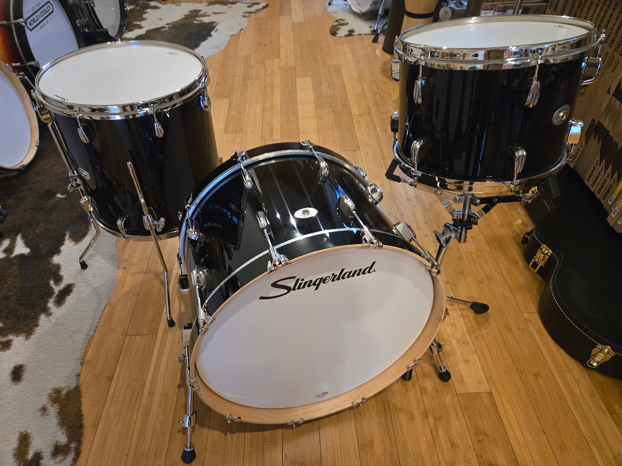 Drum Kits - Slingerland Drums 14x22 9x13 16x16 StudioKing (Del Norte Black)