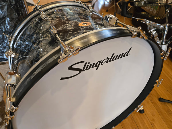 Drum Kits - Slingerland Drums 14x24 9x13 16x16 RadioKing (Black Diamond Pearl)