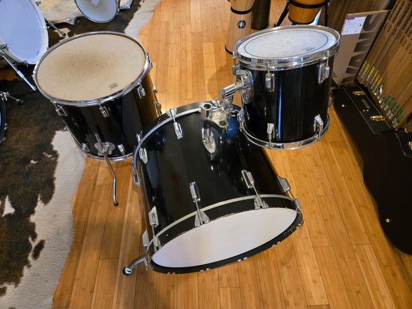Drum Kits - 1980's Rogers 16x24 11x12 16x18 Big R Drum Kit (Black)