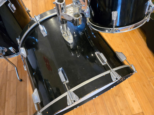 Drum Kits - 1980's Rogers 16x24 11x12 16x18 Big R Drum Kit (Black)