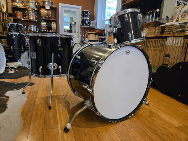 Drum Kits - 1980's Rogers 16x24 11x12 16x18 Big R Drum Kit (Black)
