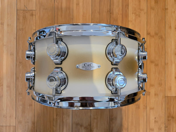 Snares - C&C Drum Co. 7x14 12th & Vine Maple/Poplar "LA Camco" Snare Drum (Antique White/Gold Duco)