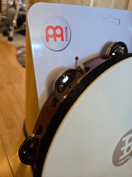 Percussion - Meinl TAH1AB Headed Wood Tambourine - Single Row Nickel Plated Steel Jingles