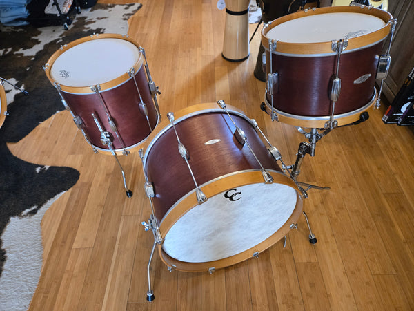 Drum Kits - C&C Drum Co. 14x20 8x12 14x14 Player Date I (Satin Mahogany w/ Wood Hoops)