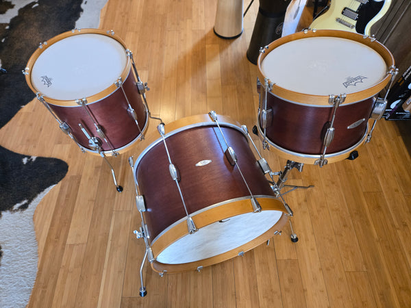 Drum Kits - C&C Drum Co. 14x20 8x12 14x14 Player Date I (Satin Mahogany w/ Wood Hoops)