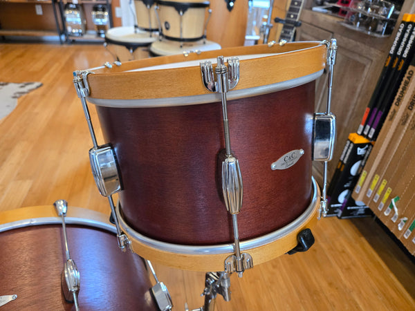 Drum Kits - C&C Drum Co. 14x20 8x12 14x14 Player Date I (Satin Mahogany w/ Wood Hoops)
