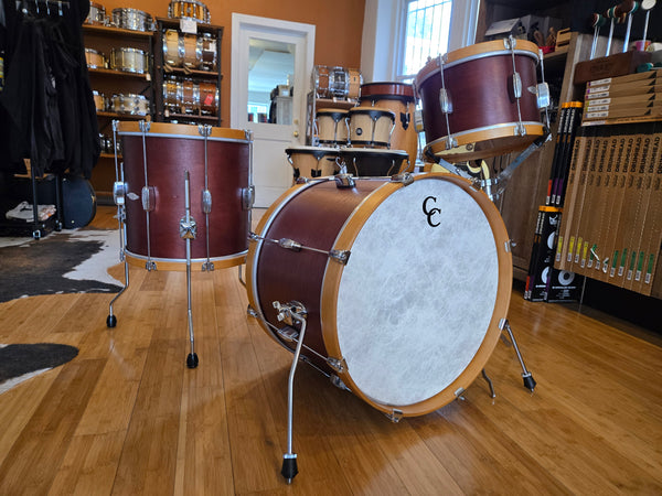Drum Kits - C&C Drum Co. 14x20 8x12 14x14 Player Date I (Satin Mahogany w/ Wood Hoops)