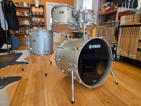 Drum Kits - (Used) Yamaha 16x20 7x10 8x12 13x14 Oak Custom Made in Japan (Silver Sparkle)