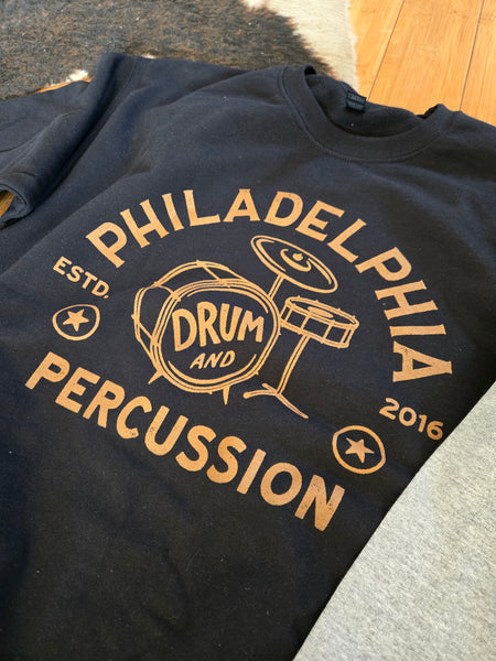 Apparel - Philadelphia Drum & Percussion "Vintage Drum Set" Crewneck Sweatshirt