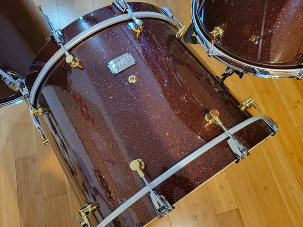 Drum Kits - Canopus Drums 16x22 9x13 15x16 Birch Series (Merlot Glitter)