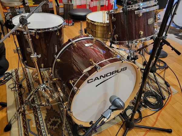 Drum Kits - Canopus Drums 16x22 9x13 15x16 Birch Series (Merlot Glitter)
